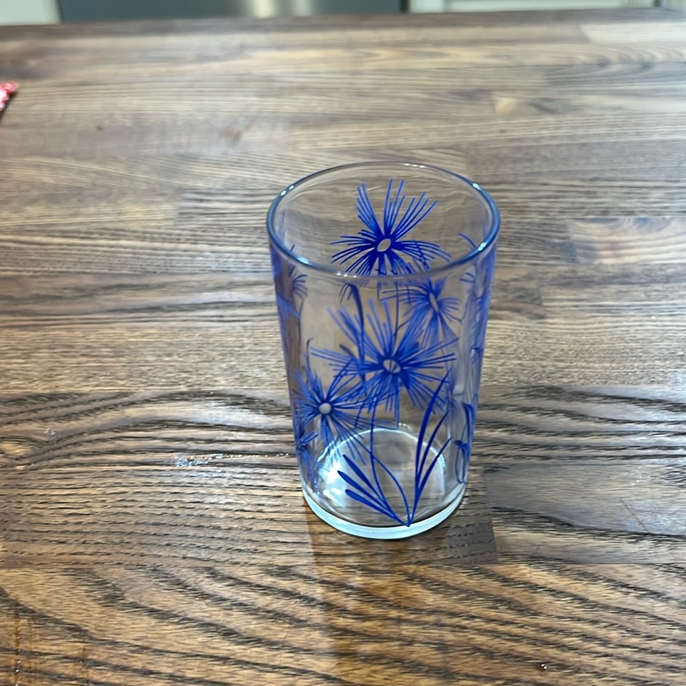 Vintage Kraft Flowers Swanky Swig Juice Glass